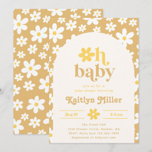 Inbjudan till Daisyn Retro Baby Shower Retro Bab