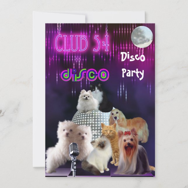 Inbjudan till Dam Nattaveckan Party Hundar Cats (Framsida)