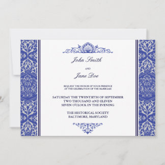 Inbjudan till Damask Gräns i Royal Blue