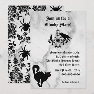 Inbjudan till Damask och Marble Halloween
