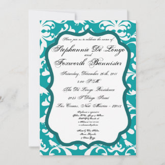 Inbjudan till Damask Snöre Finare Elegant bröllop
