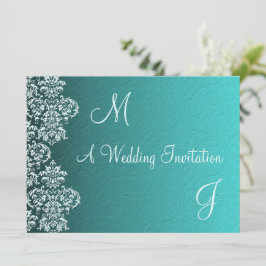 Inbjudan till Damask Turkvoise Wedding