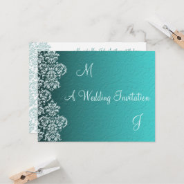 Inbjudan till Damask Turkvoise Wedding