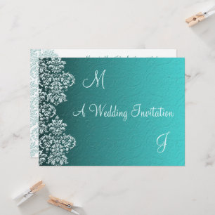 Inbjudan till Damask Turkvoise Wedding