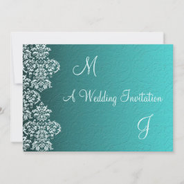 Inbjudan till Damask Turkvoise Wedding