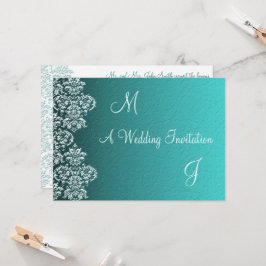 Inbjudan till Damask Turkvoise Wedding