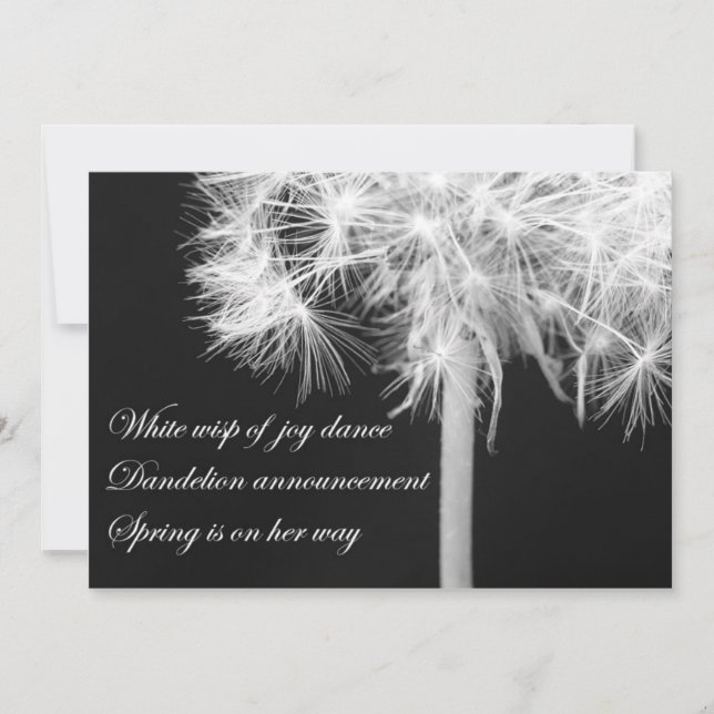 Inbjudan till Dandelion Haiku (Framsida)