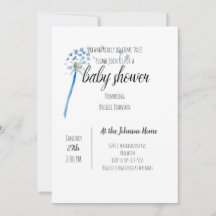 Inbjudan till Dandelion Watercolor Baby Shower