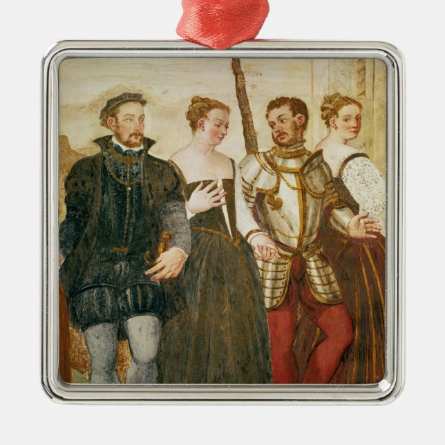 Inbjudan till dansen julgransprydnad metall (Framsidan)