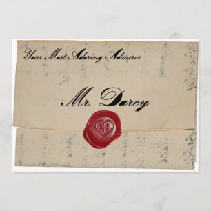 Inbjudan till Darcy Regency Kärlek Brev