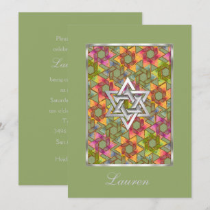 Inbjudan till David Damask Bat mitzvah Star