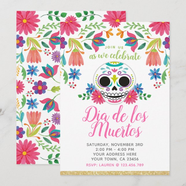Inbjudan till Day of the dead-part (Fram/baksida)