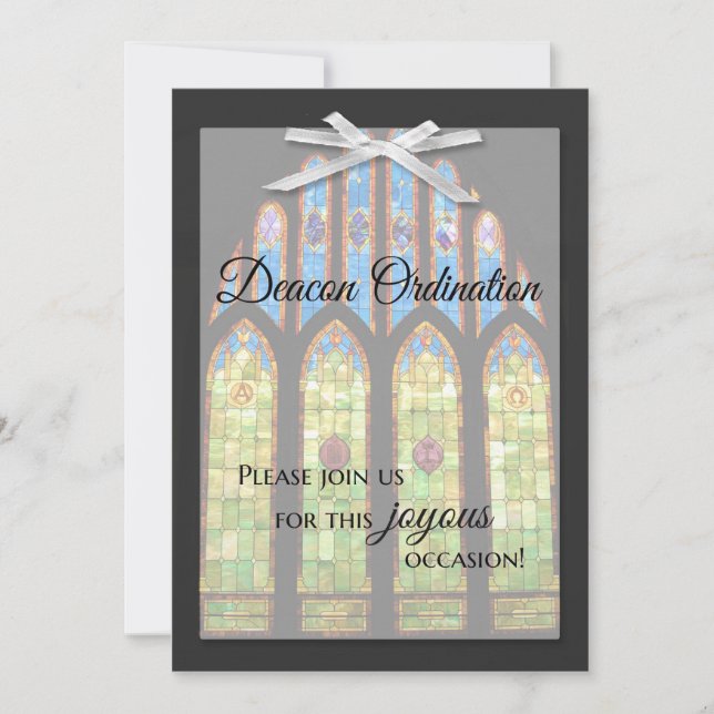 Inbjudan till deacon Ordination - Stain Glass (Framsida)