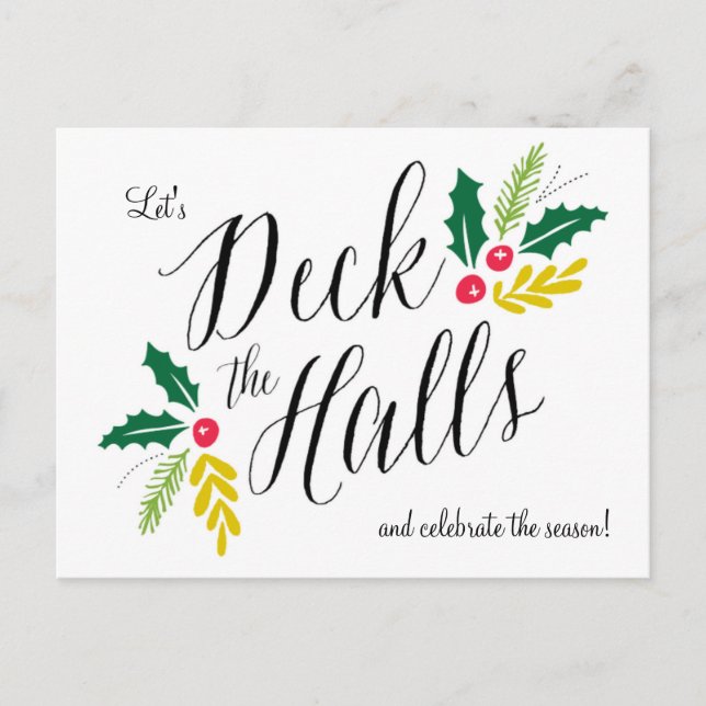 Inbjudan till Deck the Halls Festlig Högtidspartaj (Framsida)