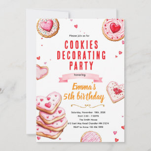 Inbjudan till dekorering av alla hjärtansdags-kako