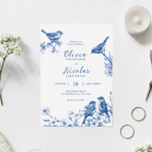 Inbjudan till Delft Blue Birds Vår bröllop