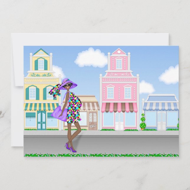 Inbjudan till den afrikanska amerikanska babybabyn (Framsida)