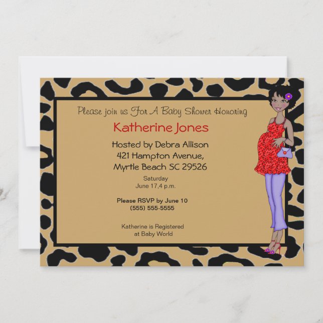 Inbjudan till den afrikanska amerikanska babyvisar (Framsida)