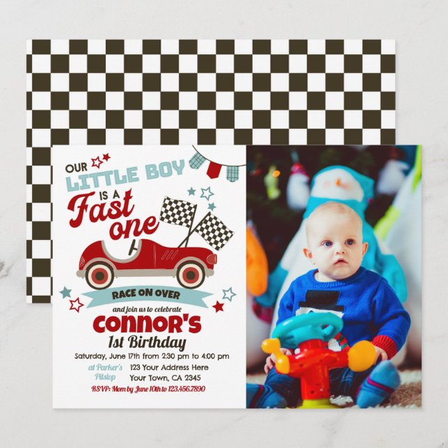 Inbjudan till den andra födelsedagen till den liks (Fram/baksida)