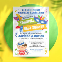 Inbjudan till den brasilianska karnival Baby Showe