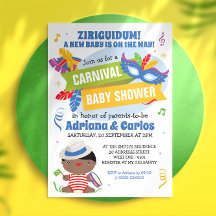 Inbjudan till den brasilianska karnival Baby Showe