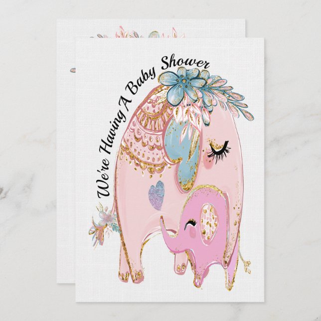 Inbjudan till den fördärvliga babyvisningsprogramm (Fram/baksida)