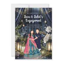 Inbjudan till den indiska Förlovningen Ring Ceremo