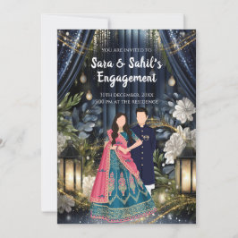 Inbjudan till den indiska Förlovningen Ring Ceremo