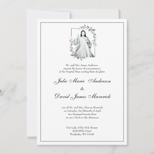 Inbjudan till den katolska Eleganten Divine Mercy  (Framsida)