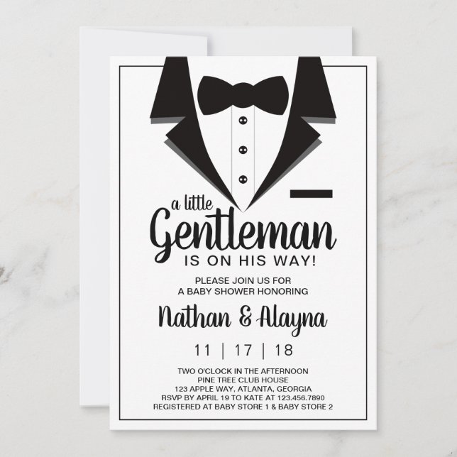 Inbjudan till den lilla gentlemannamäsaren, Tuxedo (Framsida)