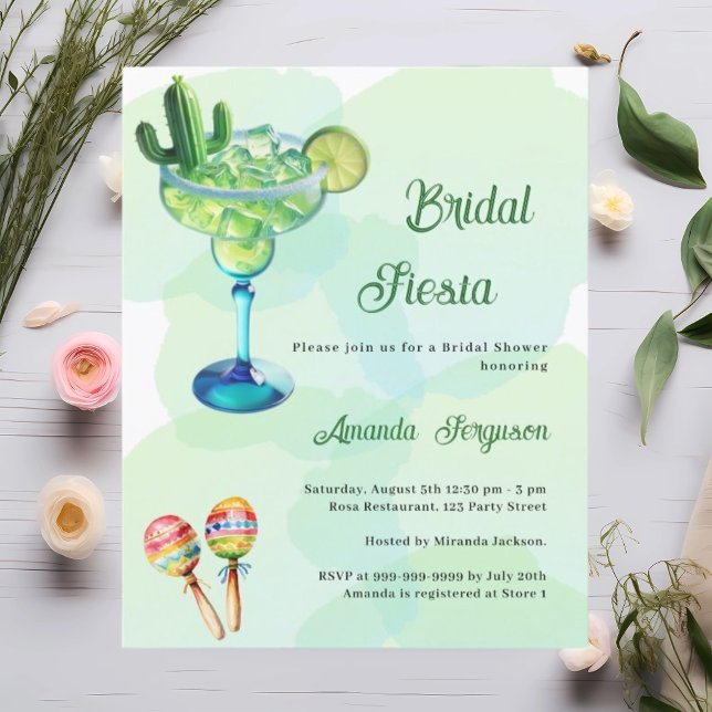 Inbjudan till den mexikanska fiesta grönt party Mö (Skapare uppladdad)