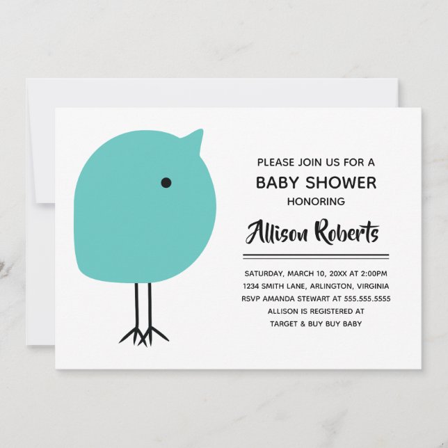 Inbjudan till den moderna Chicken babyvisningsprog (Framsida)