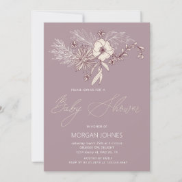 Inbjudan till den moderna Creme Blommigt Baby Show