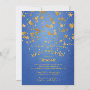 Inbjudan till den moderna Guld Little Star Baby Sh