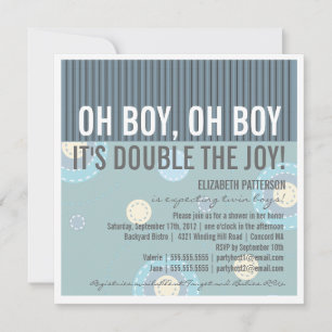 Inbjudan till den moderna Mamma Twin Boy Baby Show