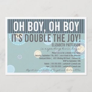 Inbjudan till den moderna Mamma Twin Boy Baby Show