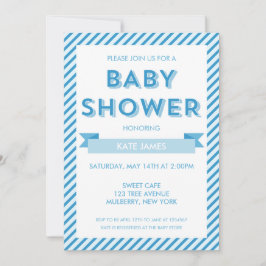 Inbjudan till den moderna Rand Blue Baby Shower