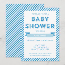 Inbjudan till den moderna Rand Blue Baby Shower
