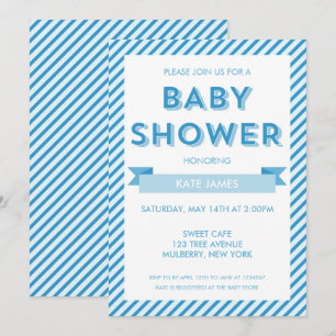Inbjudan till den moderna Rand Blue Baby Shower