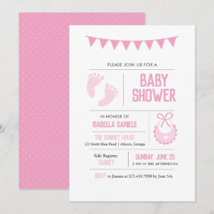 Inbjudan till den moderna Rosan Baby Shower