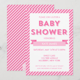 Inbjudan till den moderna Rosan Rand Baby Shower