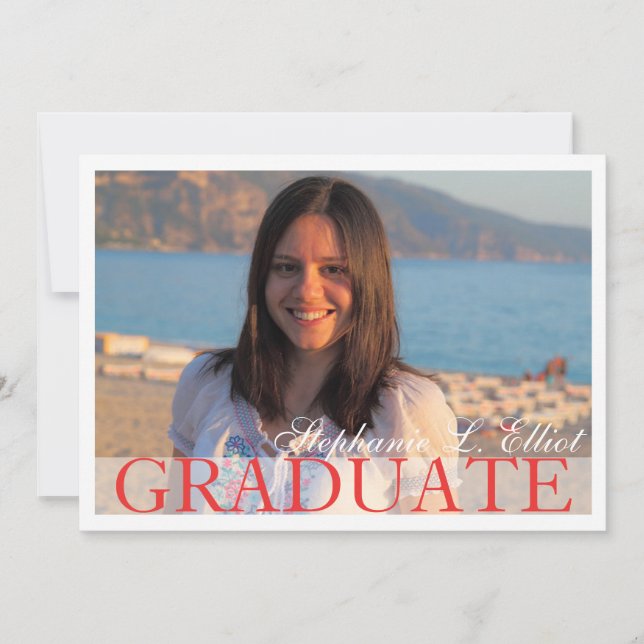 Inbjudan till den röda elegant-klassen studenten p (Framsida)