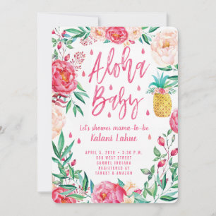Inbjudan till den tropiska anananas Aloha Baby Sho