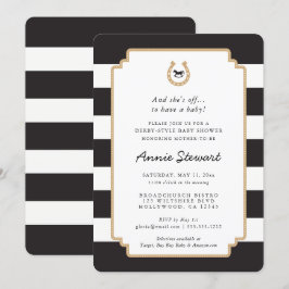 Inbjudan till Derby Stil Baby Shower Horseshoe