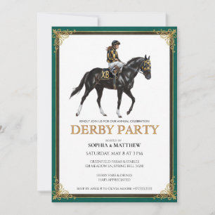 Inbjudan till Derbyfest Hästsko Blommig Väggkonst