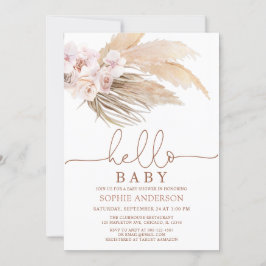 Inbjudan till Desert Boho Pampas Grass Baby Shower