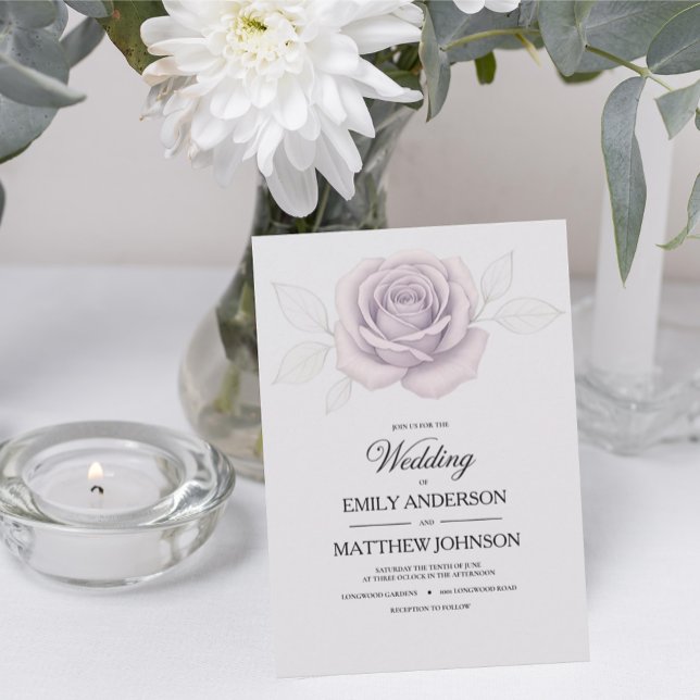 Inbjudan till designerns Elegant Lila Ro bröllop (Skapare uppladdad)
