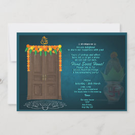Inbjudan till det indiska Hindu House Warming Grih
