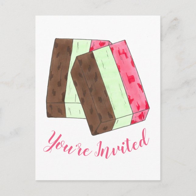 Inbjudan till det italienska partiet Gelato Spumon (Framsida)