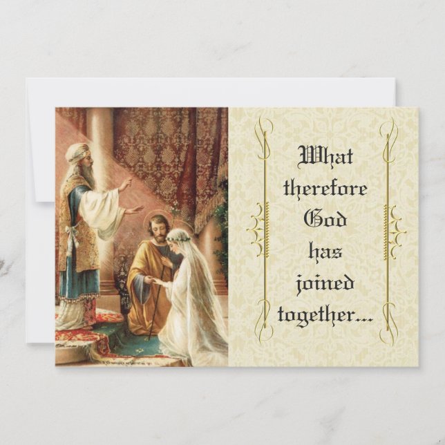 Inbjudan till det katolska Bröllop Mary Joseph Snö (Framsida)